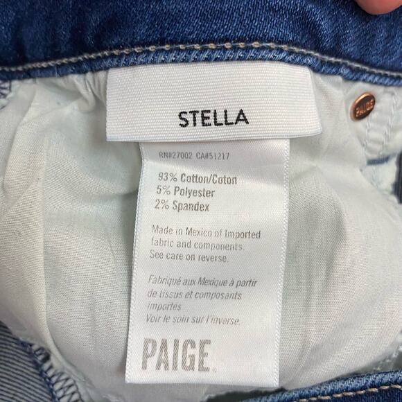 PAIGE Stella High Rise Modern Straight Leg Jeans Soleil Destructed Sz 32/14 $239 - Picture 13 of 15